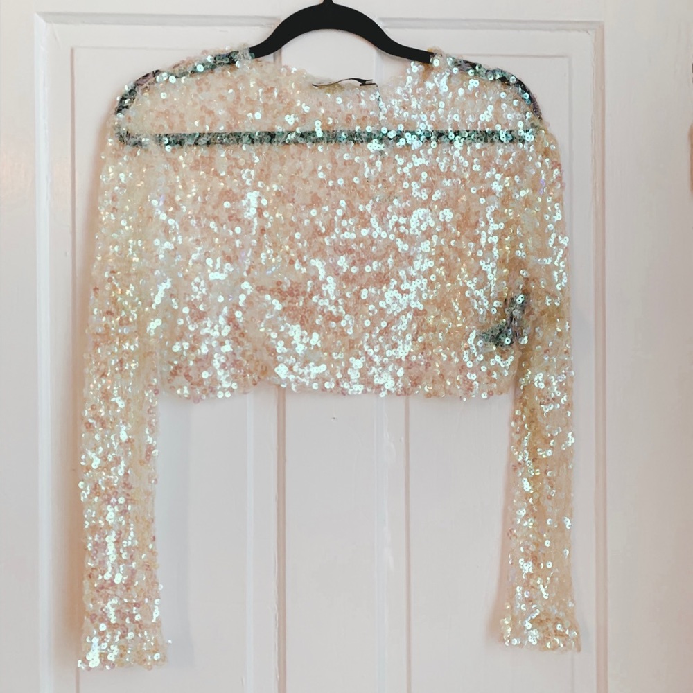 Zara Sequin Knit Crop